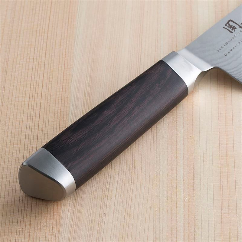 KAI SEKISOROKU Gyuto Messer Fleischmesser mit Damaststahl-Klinge (180 mm) und Holzgriff SCHWARZBRAUN