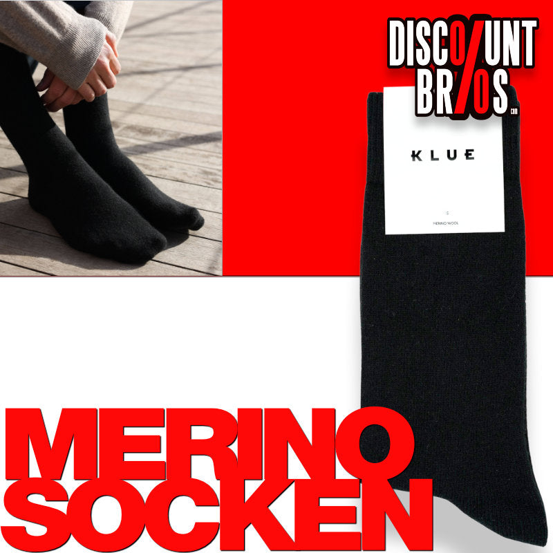 KLUE schlichte Merinowollsocken | Schwarz