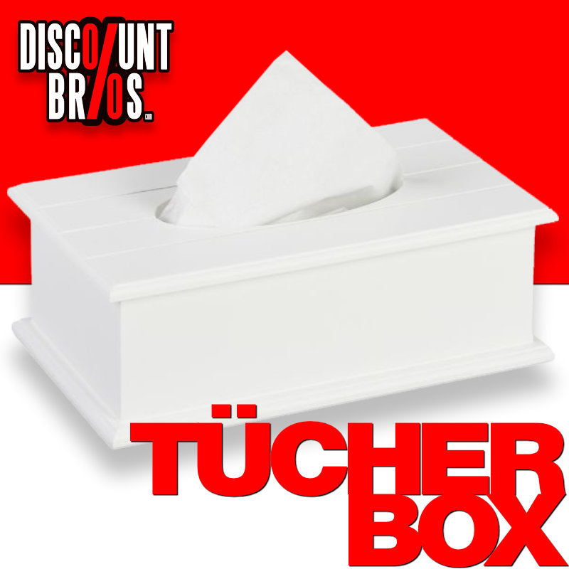 Holz KOSMETIKTÜCHERBOX in Weiss mit Klappdeckel