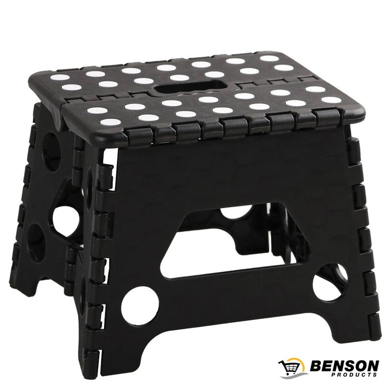 Klappbarer Hocker MINI KLAPPTRITT Klapphocker SCHWARZ -80kg