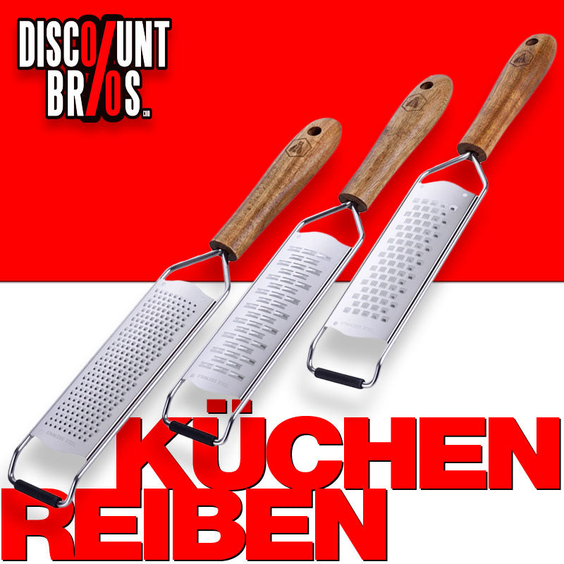 Küchenreiben Edelstahl REIBE Parmesanreibe Käseraffel Raffel Raspel mit Holzgriff von Laguiole 3er-Set