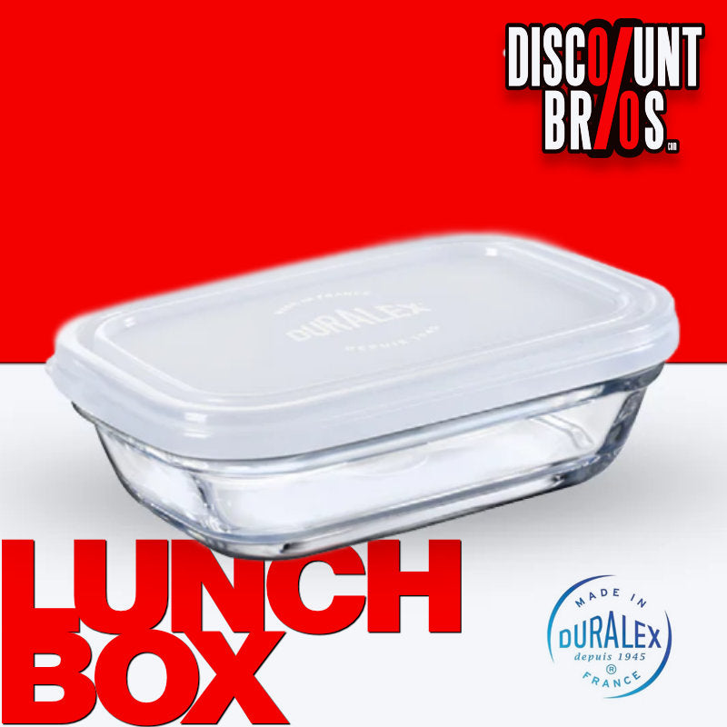 DURALEX Freshbox Lunchbox aus Glas 15 × 9,5 cm mit Deckel Vorratsdose Aufbewahrungsbox Frische Box 0,37 l Transparent