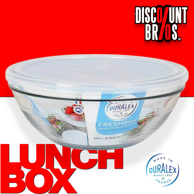Duralex LYS SCHÜSSEL mit DECKEL Vorratsdose Aufbewahrungsbox Lunchbox Frische Box 1,6l 20,5cm