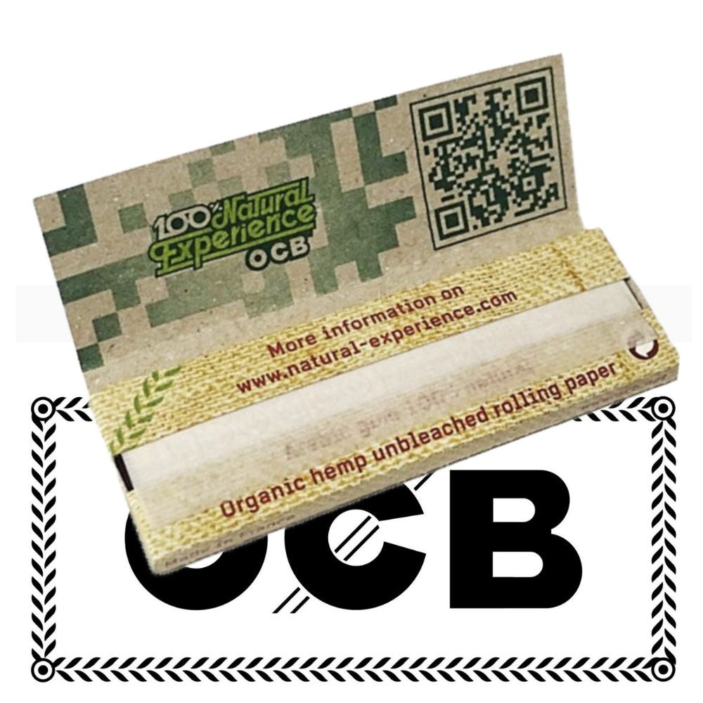 50er Verkaufsdisplay OCB BIO HEMP Zigarettenpapier Unbleached Papers 50 Hefte à 50 Blatt