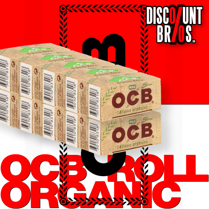 10er Set OCB Organic Hemp Slim Rolls 4 m ungebleichtes Hanfpapier