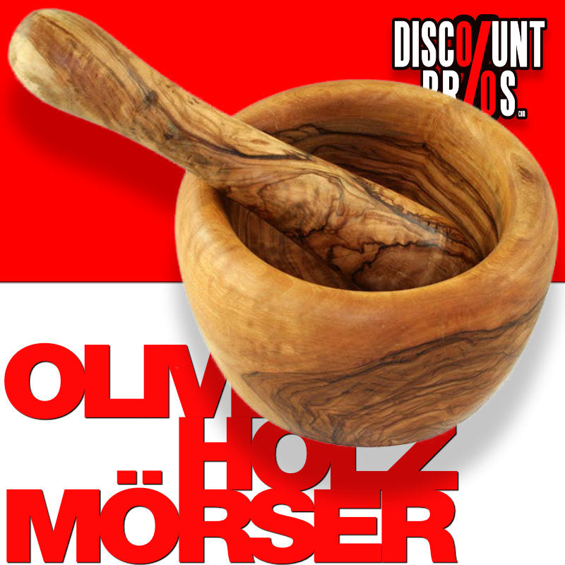 olivenholz-erleben | Mörser mit Stössel aus Olivenholz ca. 14 cm
