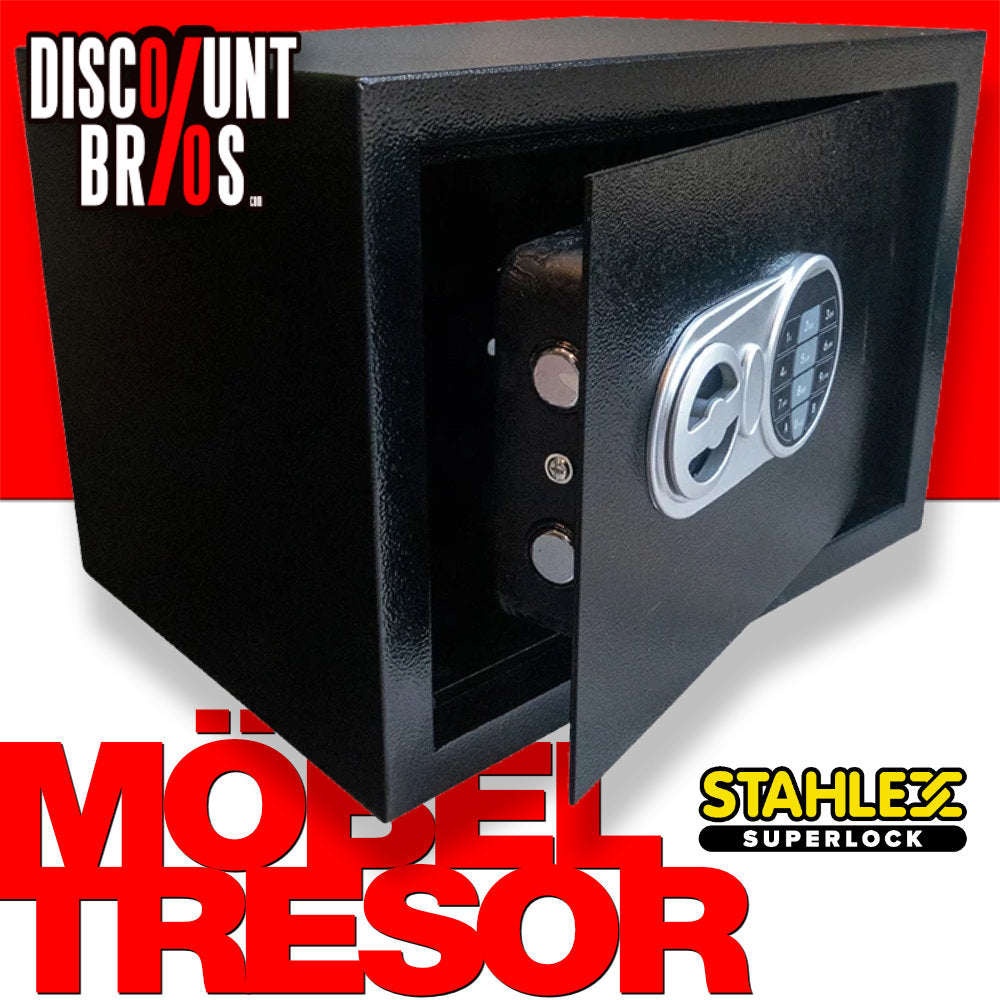 Benson elektronischer Tresor 25 × 35 × 25 cm mit Zahlencode und Schlüssel