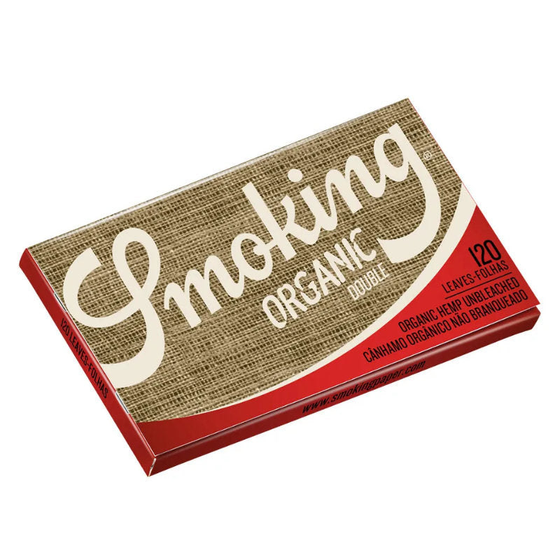 SMOKING ORGANIC Double Window Papers UNGEBLEICHT Zigarettenpapier 120 Blatt 69×37mm