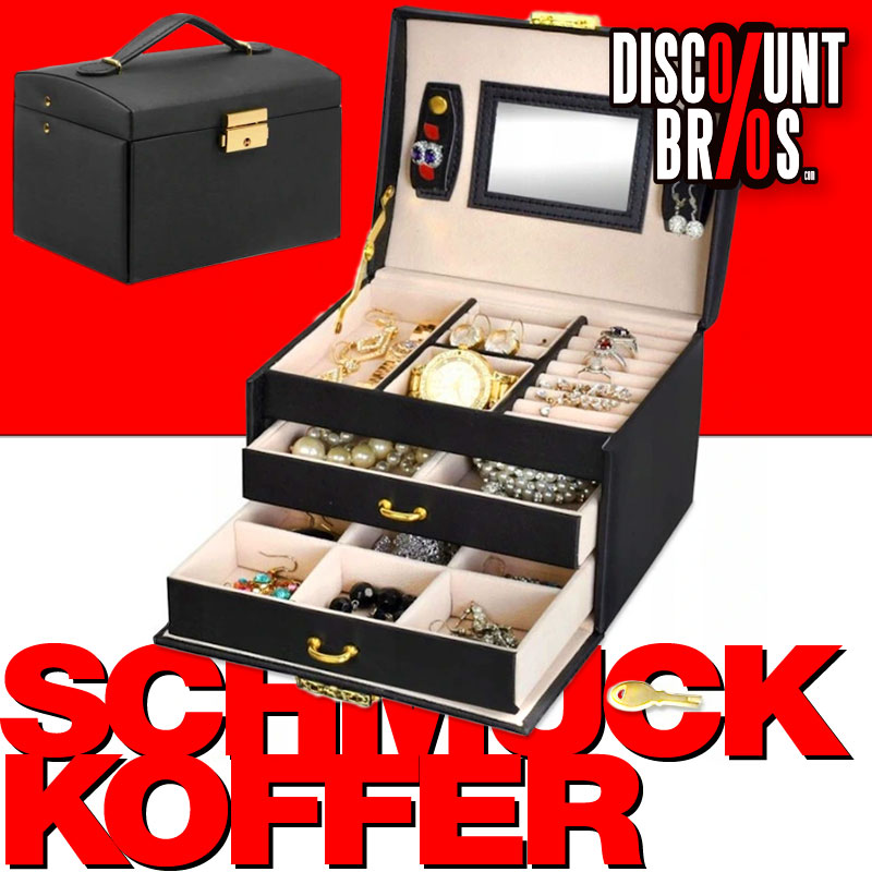 Schmuckkästchen SCHMUCK-KOFFER Abschliessbar SCHWARZ