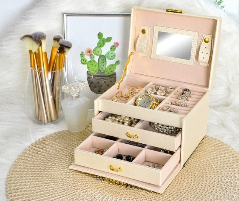 Schmuckkästchen SCHMUCK-KOFFER Abschliessbar BEIGE