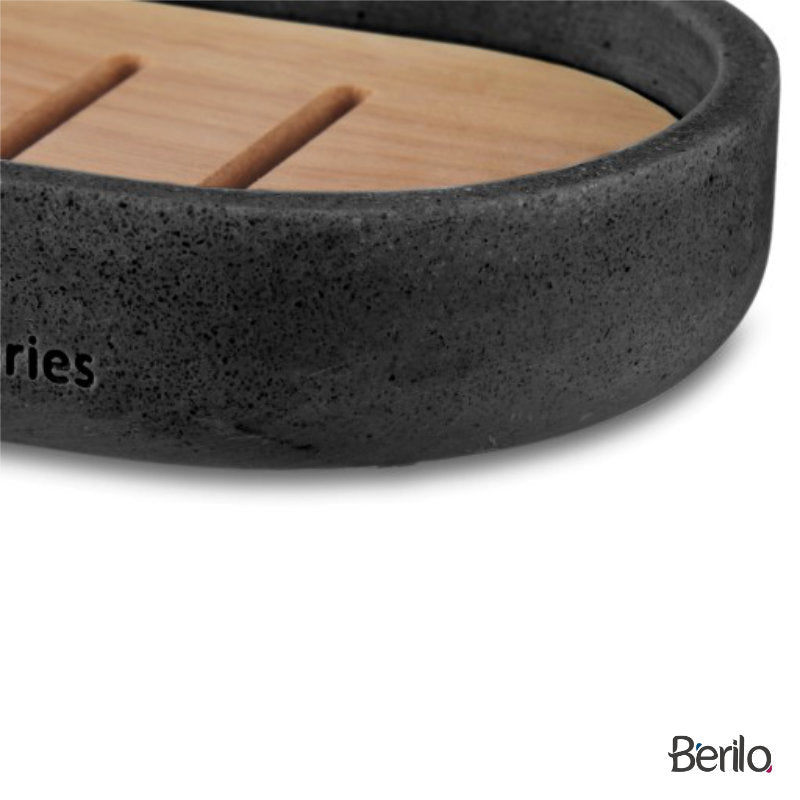 Seifenablage SEIFENSCHALE mit Bambuseinlage und Bambusharz MINT oder SCHWARZ