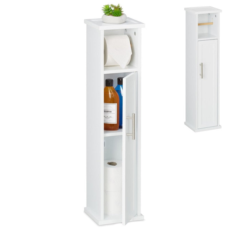 Toilettenpapierhalter WC-PAPIER-HALTER Badschrank mit Ablage und Fächer