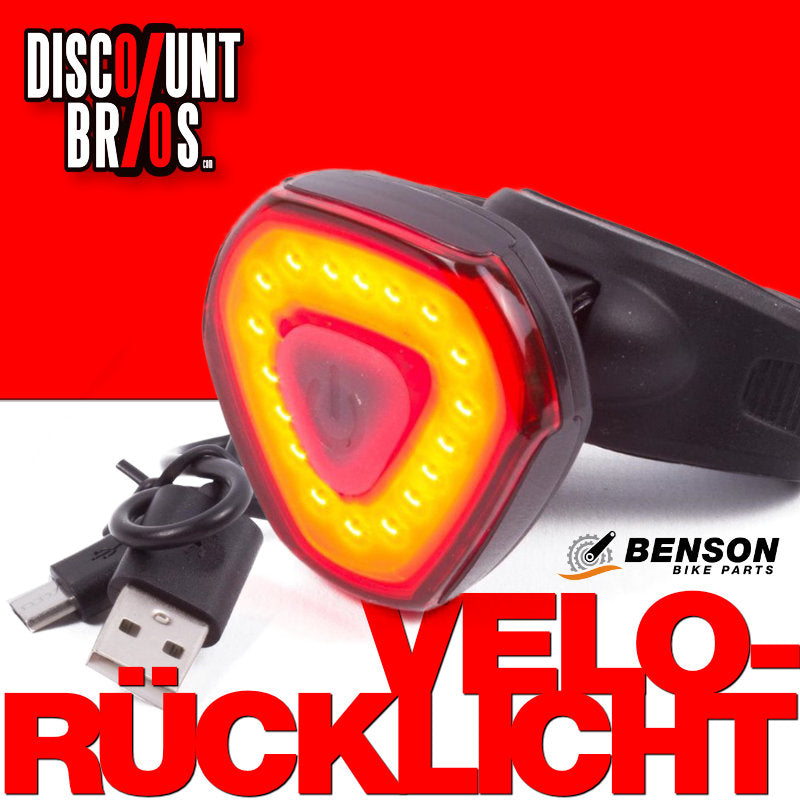 Rücklicht Rot LED VELOLICHT 18 LED wiederaufladbare Fahrrad Rückleuchte ROT