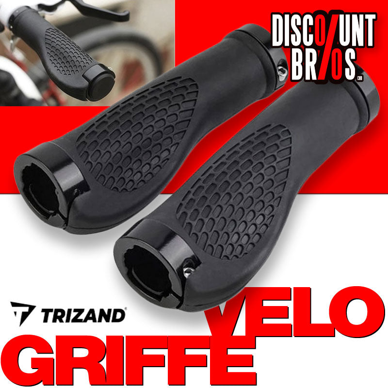 Velo Fahrrad LENKERGRIFFE Gummi + Alu SCHWARZ von TRIZAND