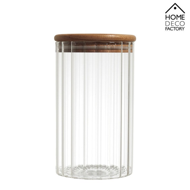 70cl VORRATSGLAS mit HOLZDECKEL Vorratsbehälter Aufbewahrungsglas transparentes Glas