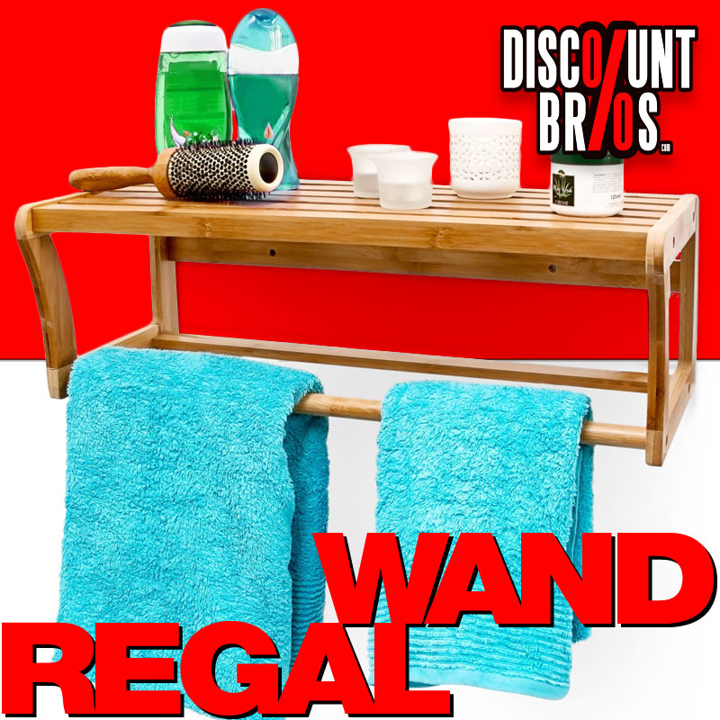 Bambus BADREGAL Wandregal mit Handtuchhalter