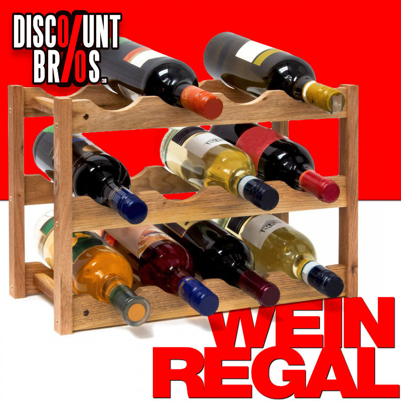 Relaxdays Weinregal aus Walnussholz für 12 Flaschen