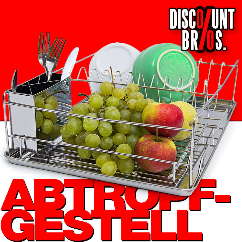 Abtropfkorb GESCHIRR-ABTROPFGITTER Abtropfgestell mit Besteckhalter 48×33cm
