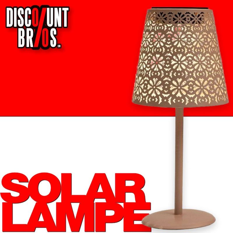 Anna’s Collection Solar-Tischlampe Metall Sand, Ø 12 × 28 cm