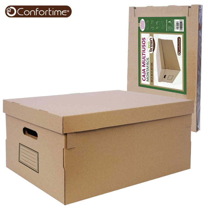 6 Stk Mehrzweckboxen ARCHIV-BOX A3+ Archivschachtel mit Deckel Karton braun 45×35×20