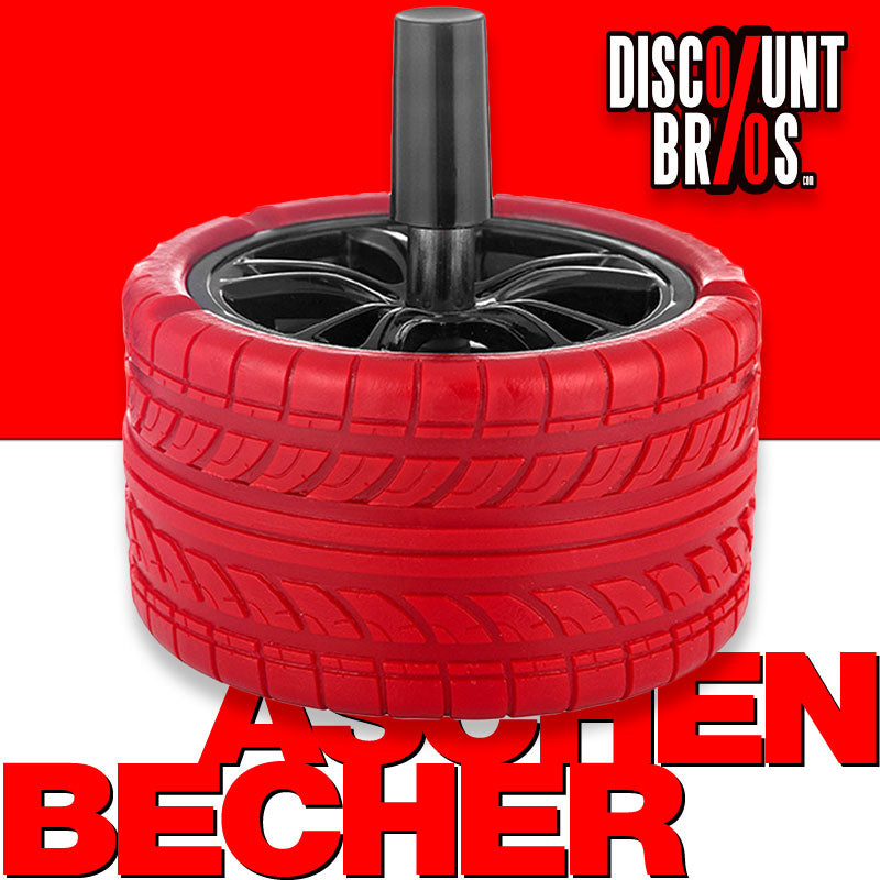 Drehaschenbecher DREH-ASCHENBECHER Aschenbecher REIFEN SCHWARZ oder ROT Ø10cm