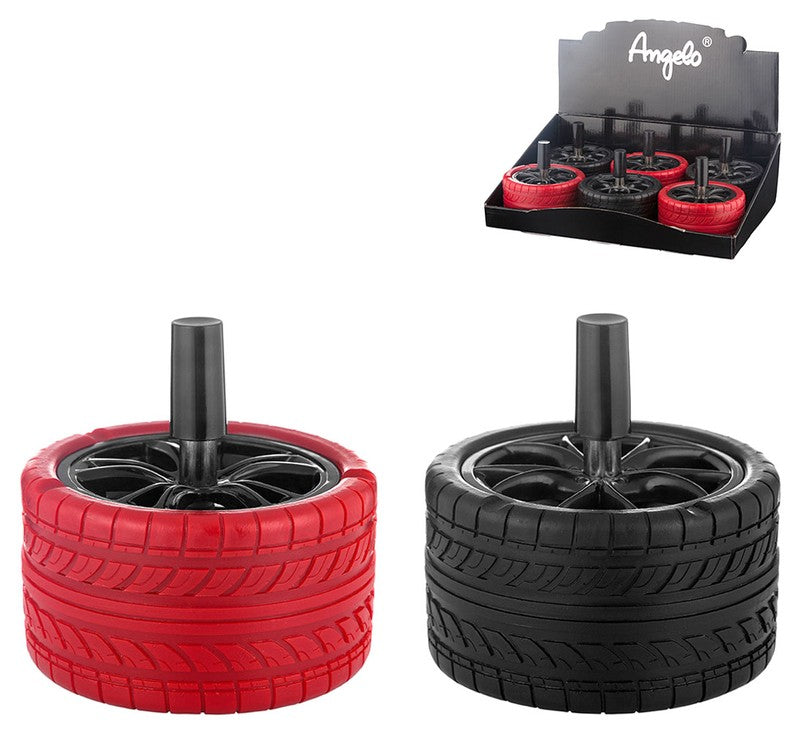 Drehaschenbecher DREH-ASCHENBECHER Aschenbecher REIFEN SCHWARZ oder ROT Ø10cm