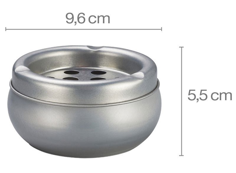 Metall ASCHENBECHER SCHWARZ oder SILBER Ø10cm