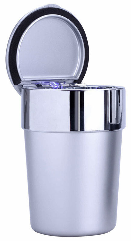 Champ AUTO-ASCHENBECHER Aschenbecher für Getränkehalter mit Deckel und LED Licht SCHWARZ oder SILBER