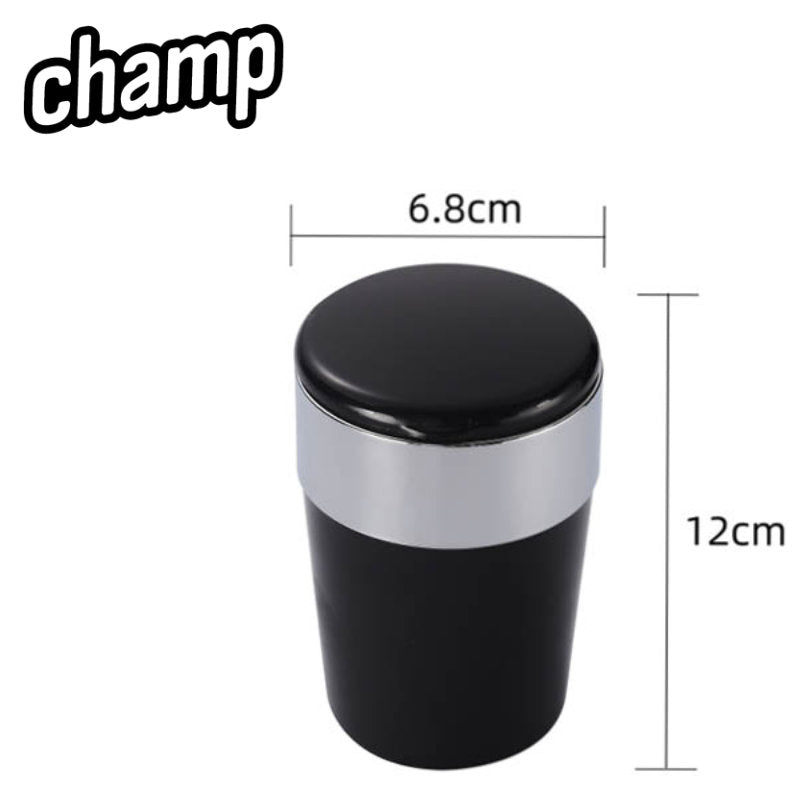 Champ AUTO-ASCHENBECHER Aschenbecher für Getränkehalter mit Deckel und LED Licht TRENDFARBEN