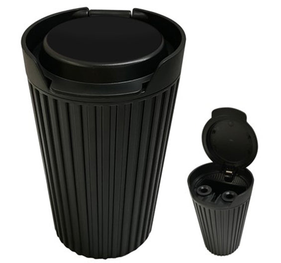 ATOMIC Aschenbecher AUTO-ASCHENBECHER für Getränkehalter "Linien" schwarz