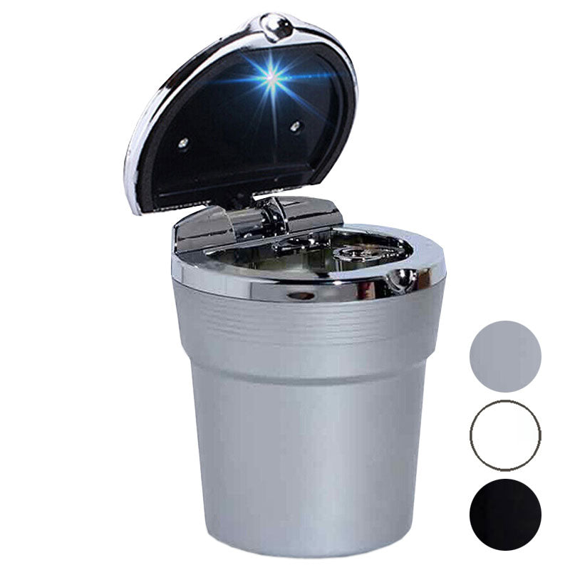 AUTO-ASCHENBECHER Aschenbecher für Getränkehalter mit Deckel und LED Licht