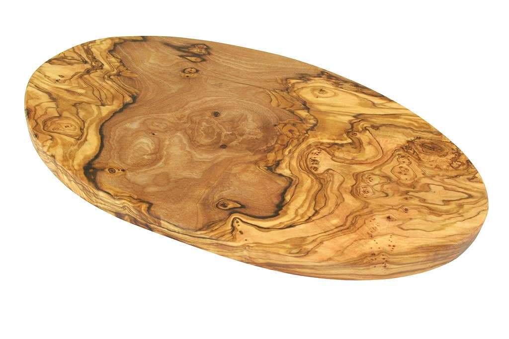 olivenholz-erleben | Schneidebrett – Frühstücksbrett oval 30 × 16 cm Olivenholz