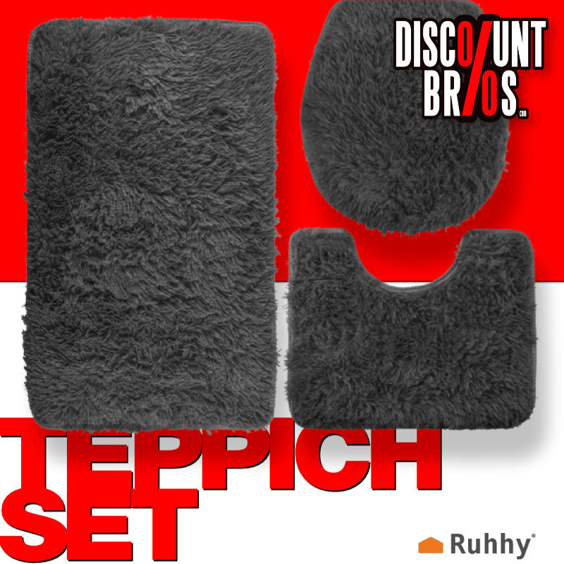 Badezimmerteppich BADEZIMMER-SET 3-teilig GRAU