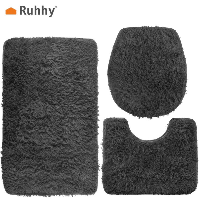 Badezimmerteppich BADEZIMMER-SET 3-teilig GRAU