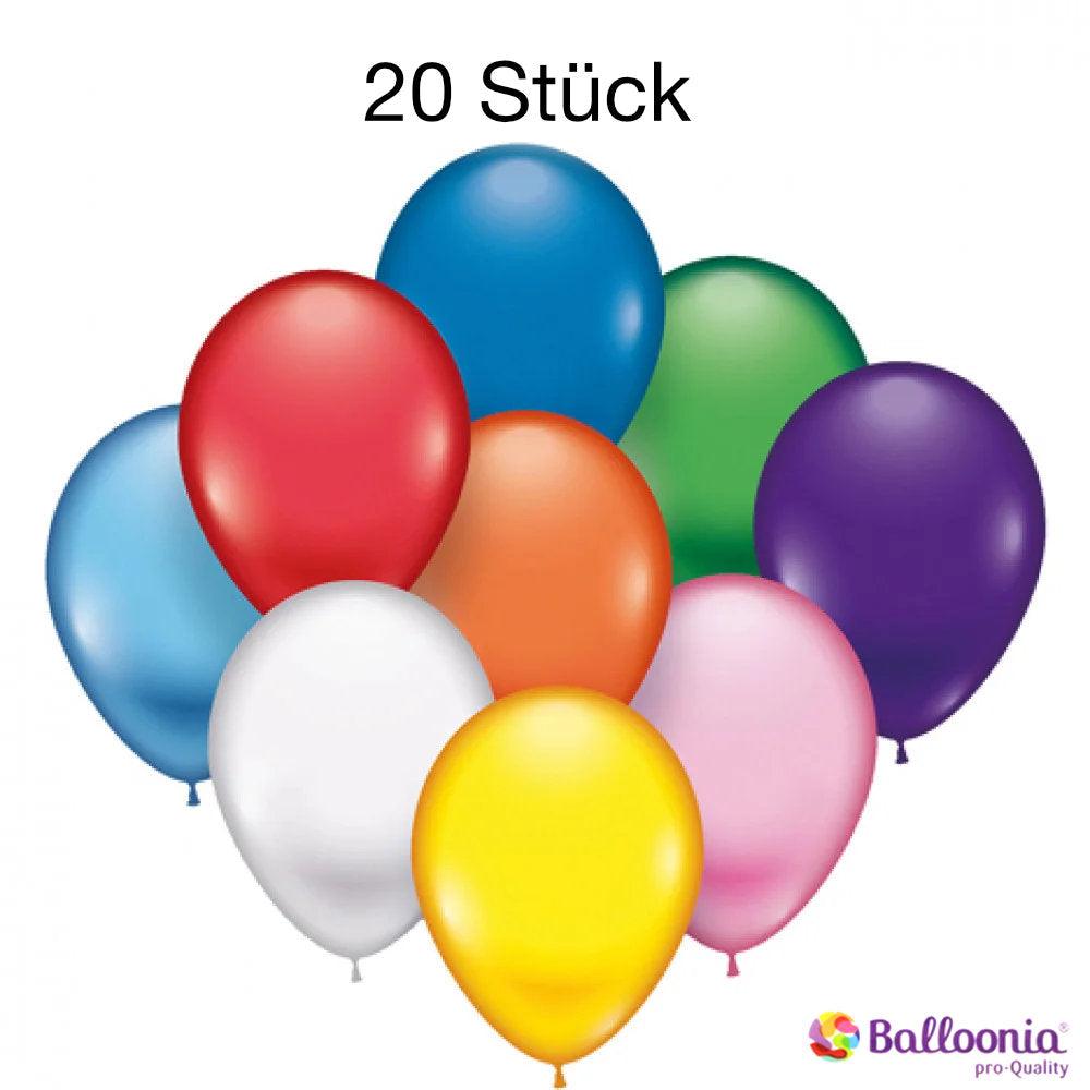 Bunte Luftballone 22 cm, 20er-Pack