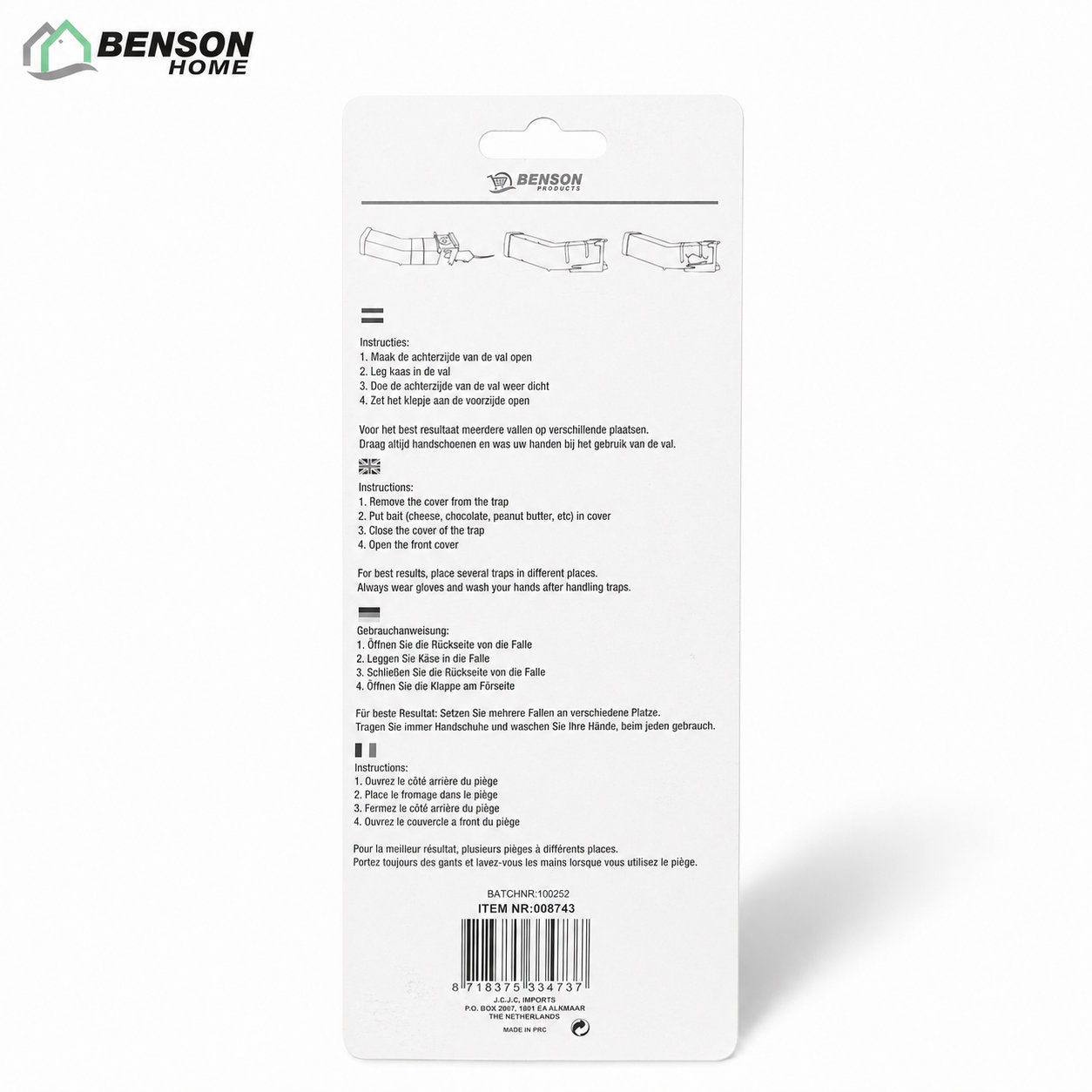 Benson tierfreundliche Mäuse-Lebendfalle aus Kunststoff, Grün
