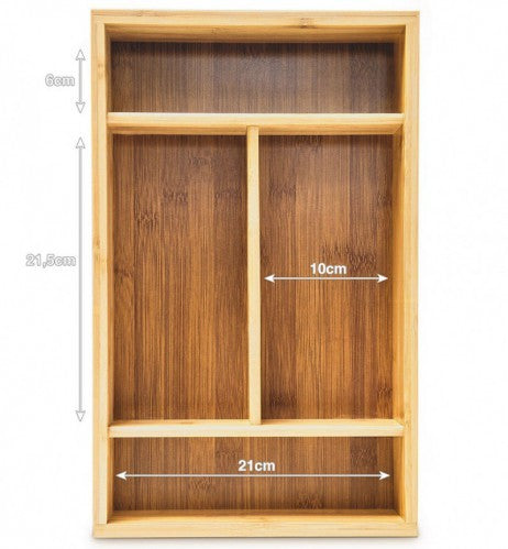BESTECKKASTEN aus Bambus mit Tragegriff 37×23×7cm