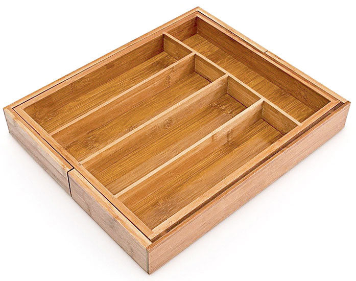 Vario BESTECKKASTEN Schubladeneinsatz aus Bambus Holz 37×31,5-48,5cm