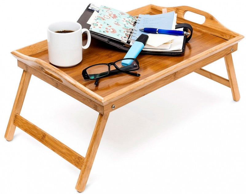 BETT-TABLETT Betttablett klappbares Tablett aus Bambus lackiert