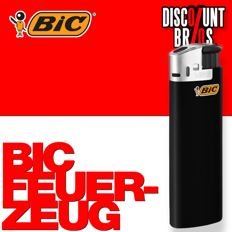 Elektronisches BIC® MAXI FEUERZEUG Piezo Schwarz/Silber