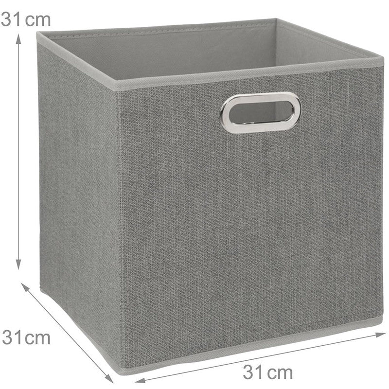 Box Schrankkorb REGALKORB Leinen Aufbewahrungskorb GRAU