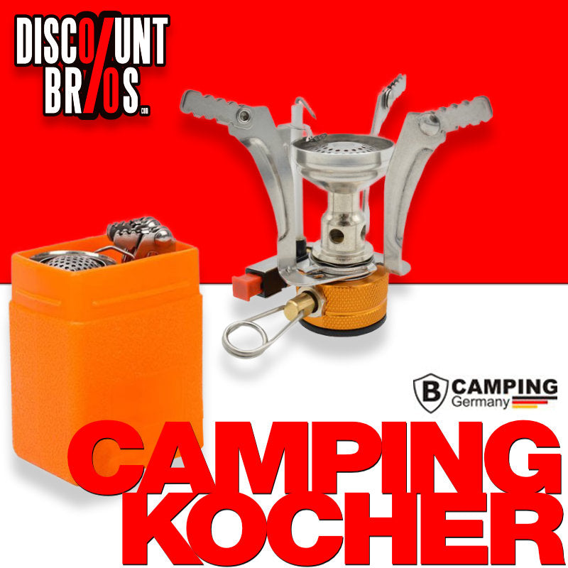 B-CAMPING Mini Campingkocher faltbar mit Piezo-Zündung