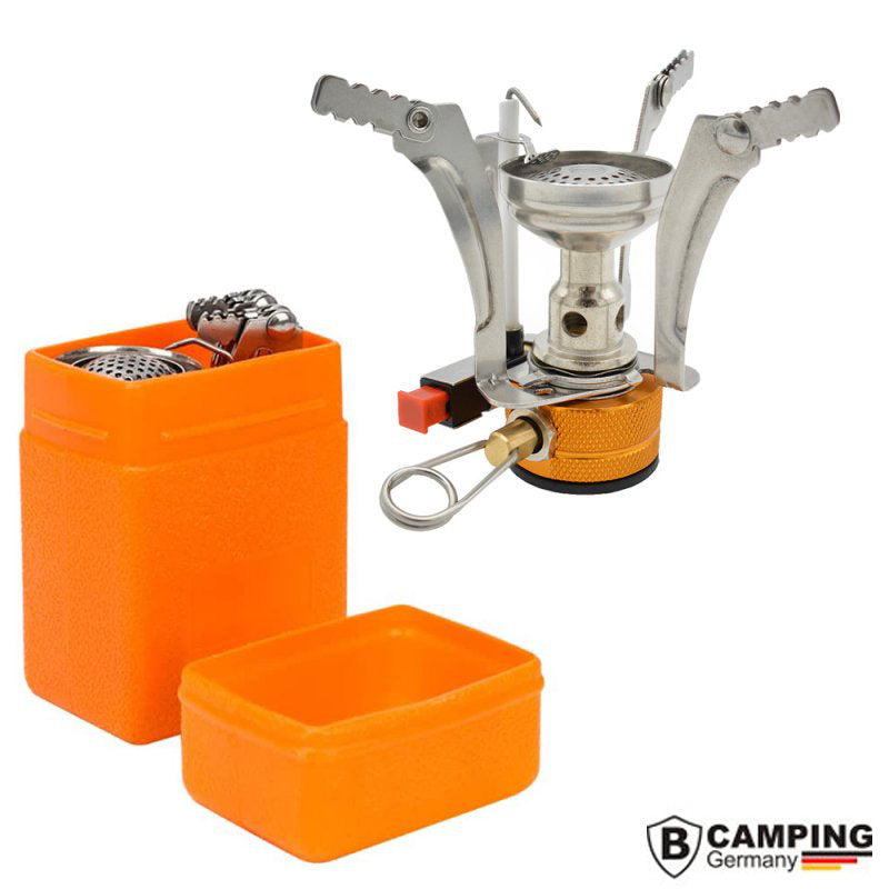 B-CAMPING Mini Campingkocher faltbar mit Piezo-Zündung