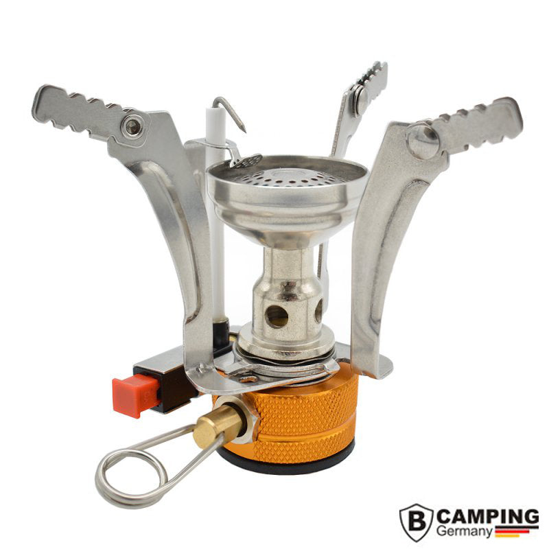 B-CAMPING Mini Campingkocher faltbar mit Piezo-Zündung