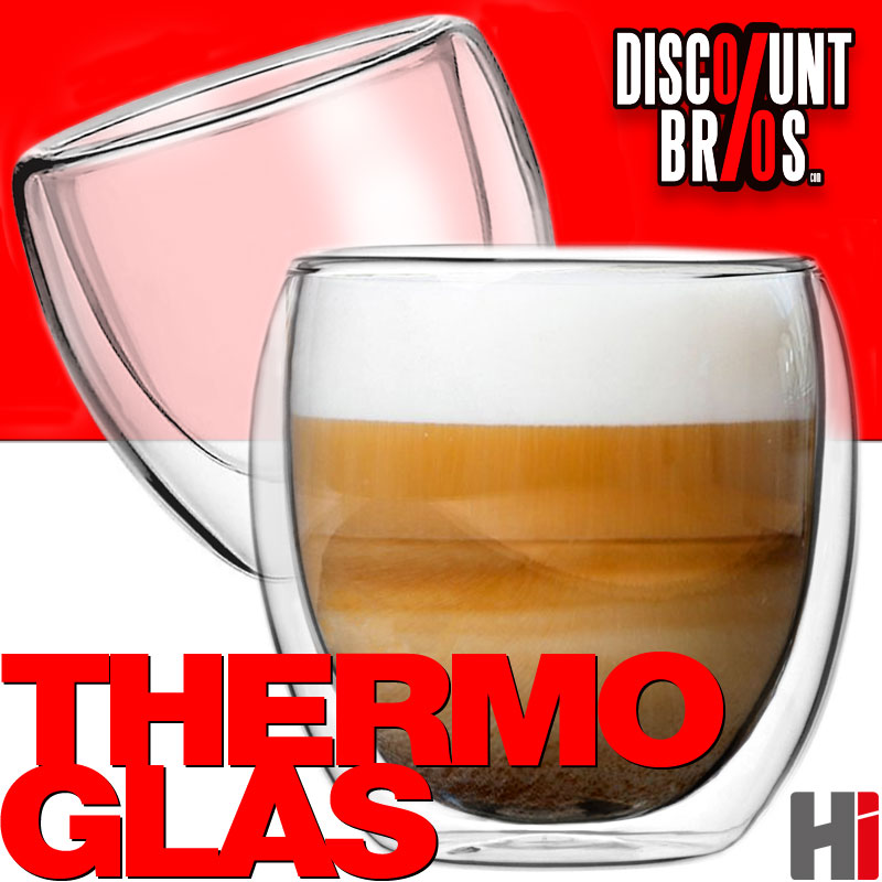 2er-Set Cappuccino Gläser THERMO-TRINKGLAS Trinkgläser Tee Glas doppelwandig aus Borosilikatglas 2×250ml