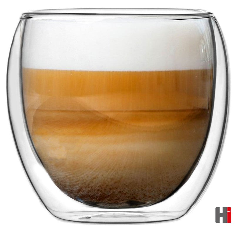 2er-Set Cappuccino Gläser THERMO-TRINKGLAS Trinkgläser Tee Glas doppelwandig aus Borosilikatglas 2×250ml
