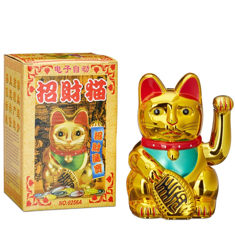 Maneki Neko GLÜCKS-KATZE Winkekatze 16cm