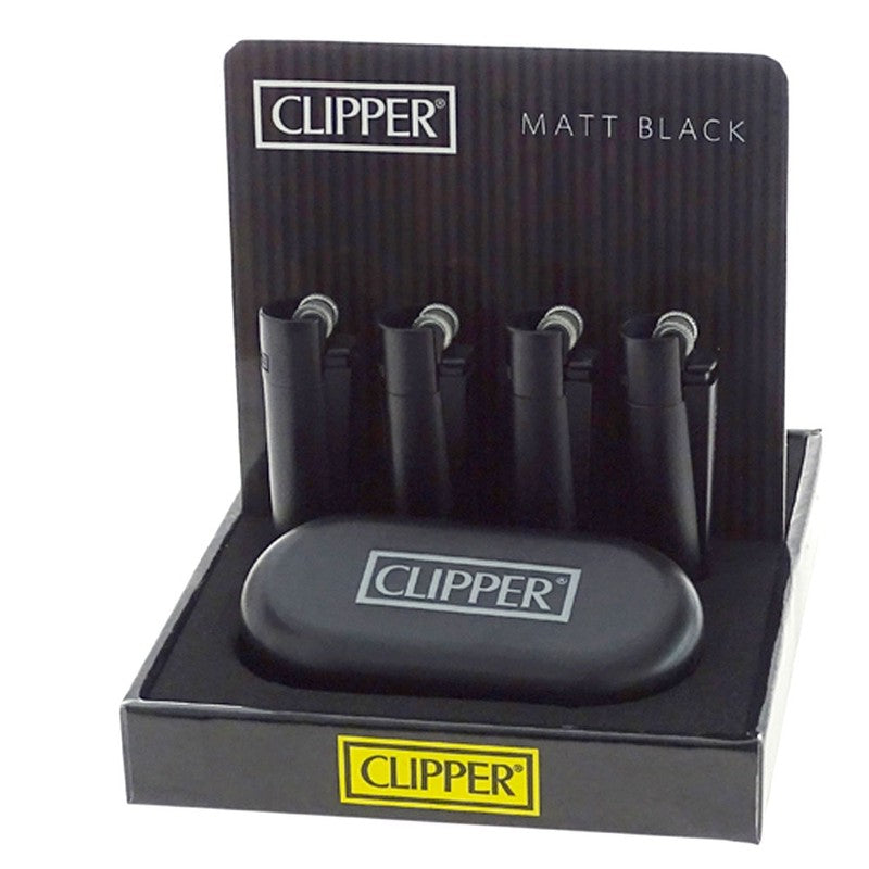 Clipper® METALL FEUERZEUG Mehrwegfeuerzeug ALL BLACK MATT