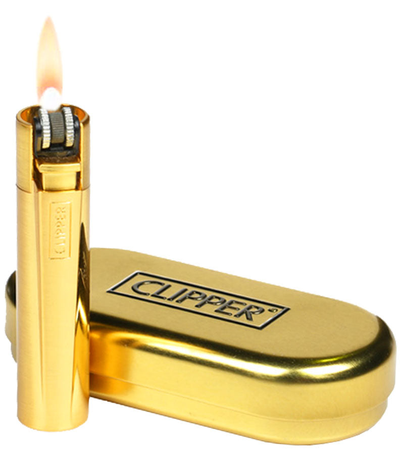 Clipper® METALL FEUERZEUG Mehrwegfeuerzeug GOLD