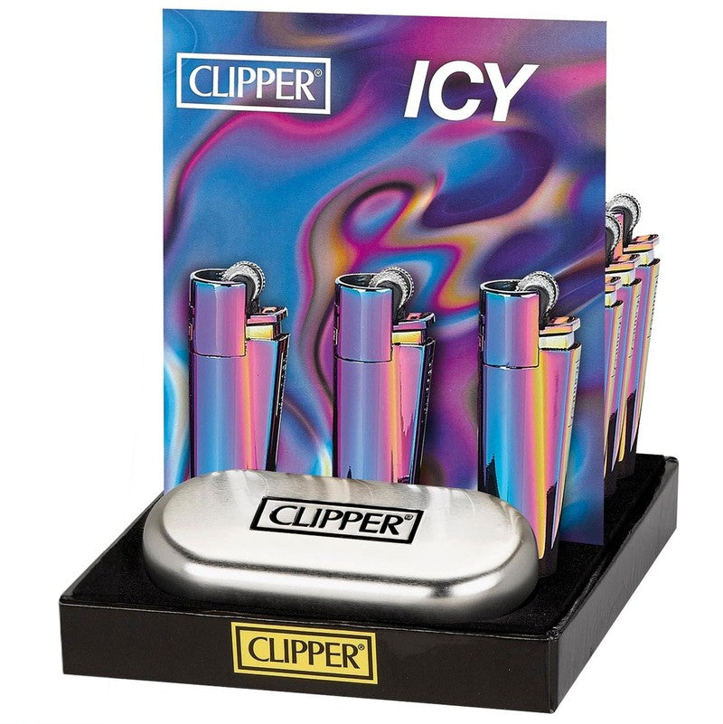 Clipper® METALL FEUERZEUG Mehrwegfeuerzeug ICY COLORS